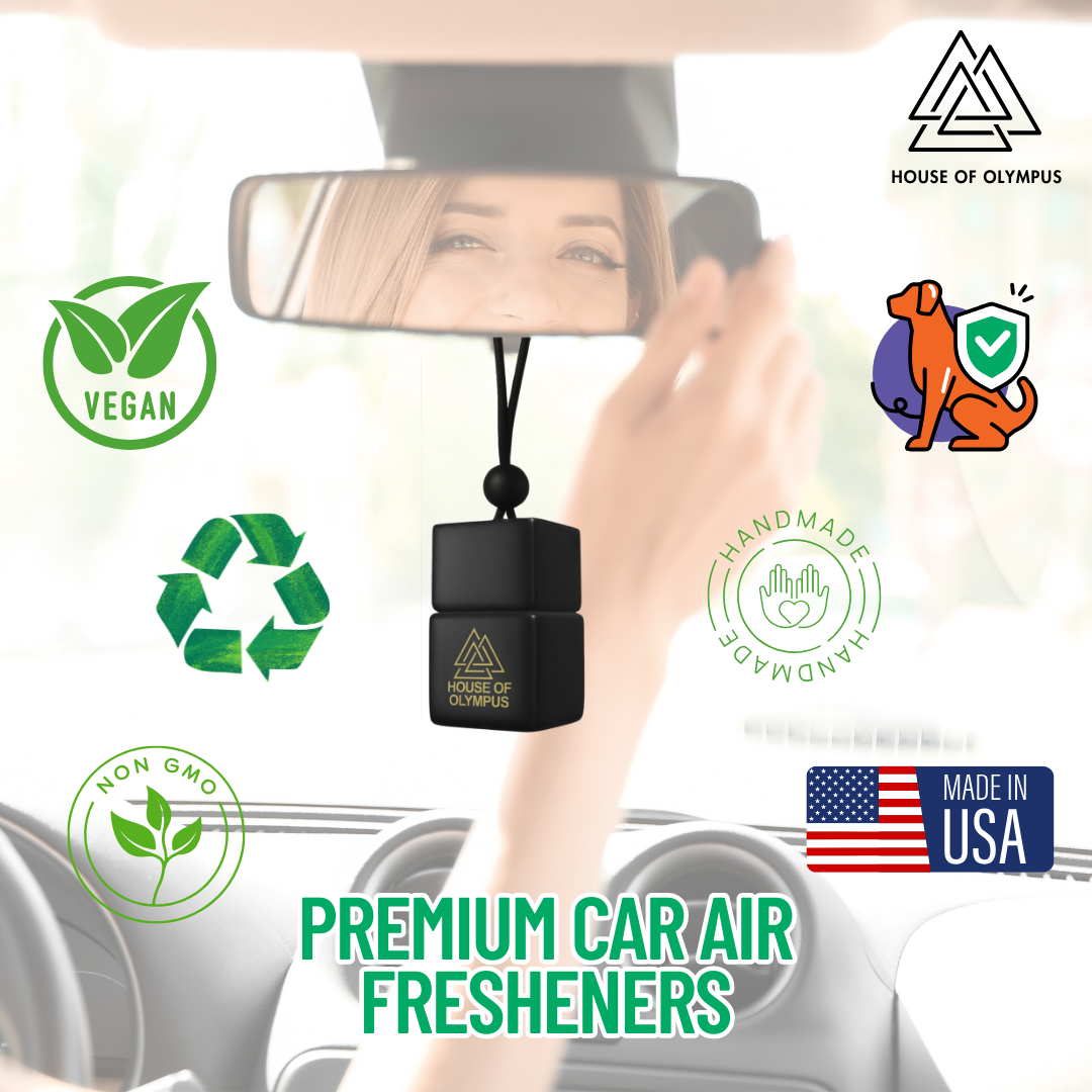 Car Air Freshener Gift Set for Car Enthusiasts | 100% Natural Essential Oils | Luxury Car Scents by House of Olympus | Made in USA