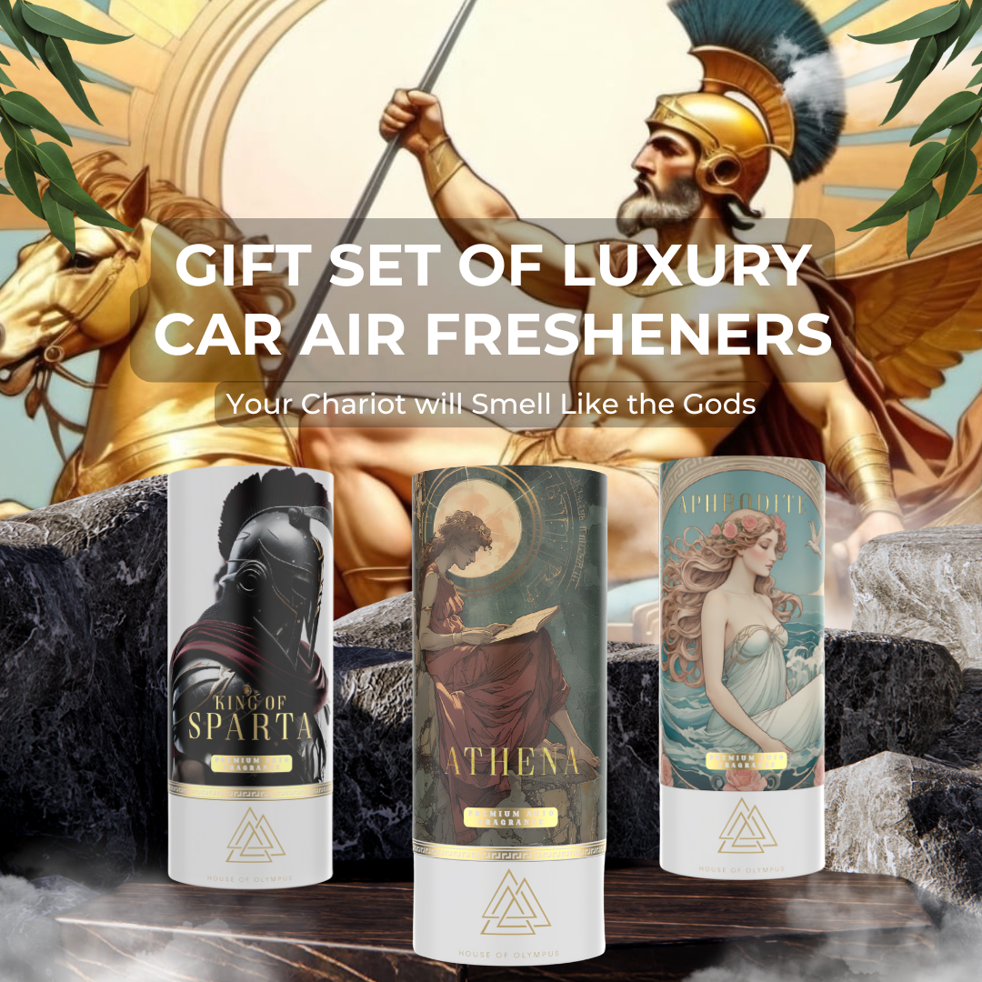 Car Air Freshener Gift Set for Car Enthusiasts | 100% Natural Essential Oils | Luxury Car Scents by House of Olympus | Made in USA